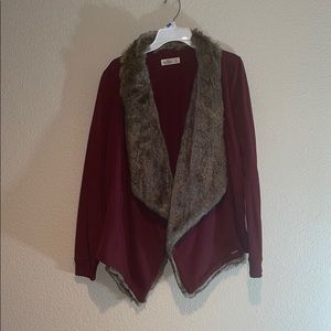 Hollister fur cardigan
